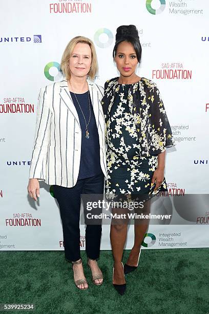 President, SAG-AFTRA Foundation JoBeth WIlliams and actress/Actors Inspiration Award Recipient Kerry Washington arrive at SAG-AFTRA Foundation 7th...