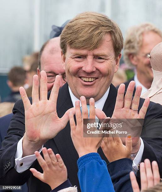 King Willem-Alexander and Queen Maxima of The Netherlands visit the sustainable tomato producer Empatec during their regional tour of north west...