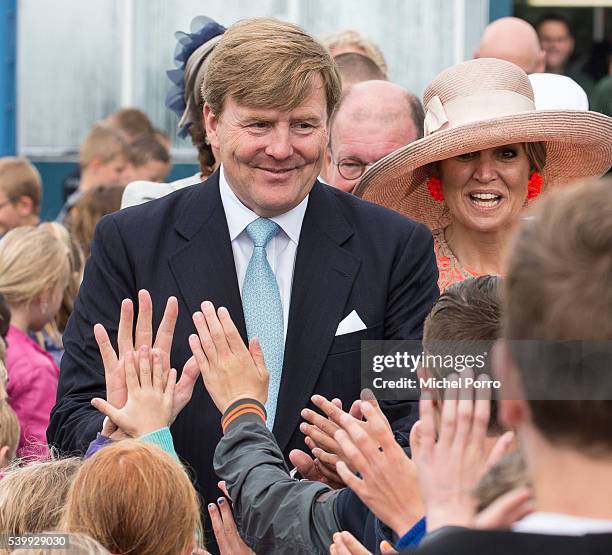 King Willem-Alexander and Queen Maxima of The Netherlands visit the sustainable tomato producer Empatec during their regional tour of north west...