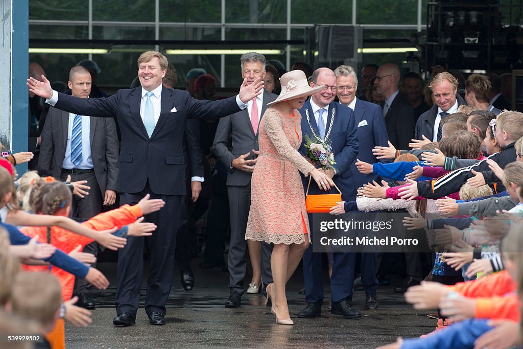 King Willem-Alexander and Queen Maxima Of The Netherlands Tour Friesland Province