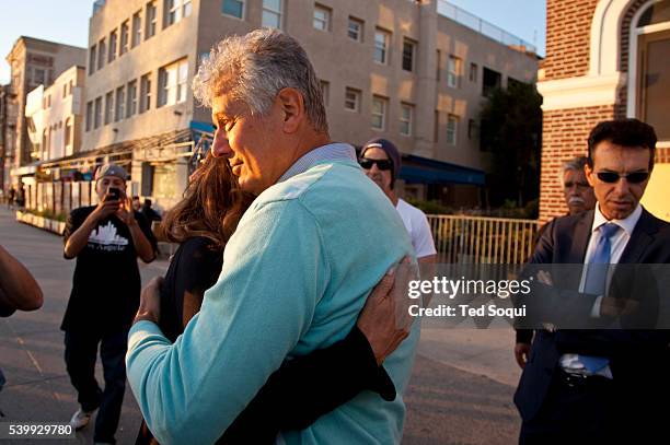 Piero Casadei, step father of Alice Gruppiono, and Katia Gruppioni, Aunt of Alice at the crash site in Venice Beach. A memorial was held for Alice...