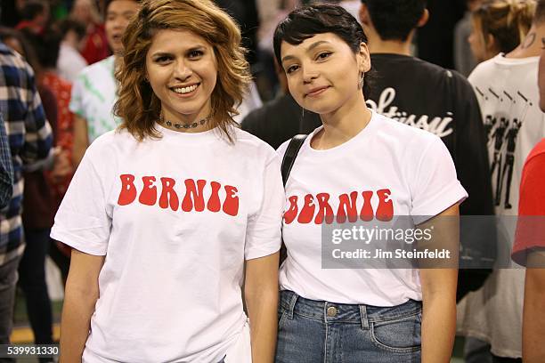 Campaign supporter at Bernie Sanders rally at California Sate University, Dominquez Hills in Carson, California on May 17, 2016.