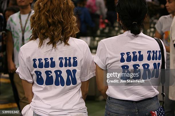 Campaign supporter at Bernie Sanders rally at California Sate University, Dominquez Hills in Carson, California on May 17, 2016.