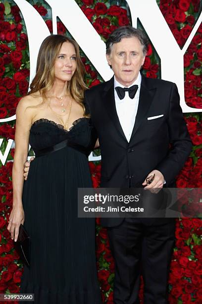 Hannah Beth King and Gabriel Byrne attend the 2016 Tony Awards - Red Carpet at The Beacon Theatre on June 12, 2016 in New York City.