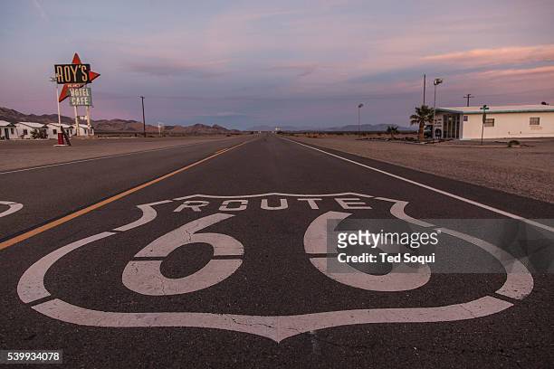 Roy's Cafe. U.S. Route 66, also known as the Mother Road, in the Mojave desert of California. The two major connector cites in the Mojave desert are...