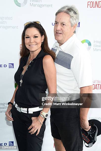 Actors Paula Trickey and David Naughton arrives at SAG-AFTRA Foundation 7th annual L.A. Golf Classic Fundraiser on June 13, 2016 in Burbank,...