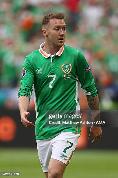 Aiden McGeady of Republic of Ireland during the UEFA EURO 2016 Group E match between Republic of Ireland and Sweden at Stade de France on June 13,...