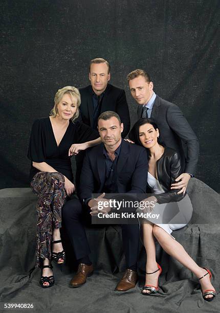 Actors Jean Smart, Julianna Margulies, Liev Schreiber, Bob Odenkirk, and Tom Hiddleston are photographed for Los Angeles Times on April 25, 2016 in...