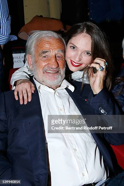 Sponsor of the school "L'Entree des Artistes", Jean-Paul-Belmondo with his Granddaughter Annabelle Waters Belmondo attend the 2016 Public performance...