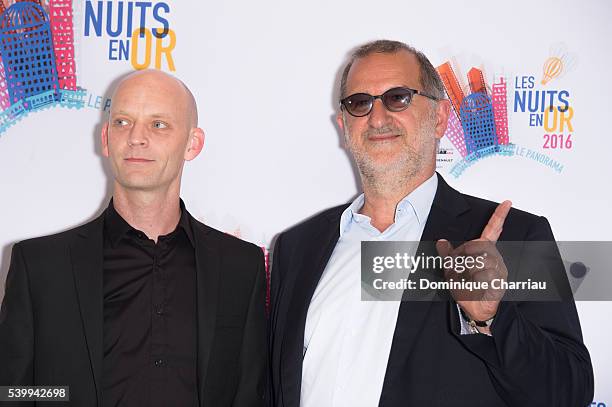 Robert Nacken and Armand Amar attend the 'Les Nuits En Or 2016' at UNESCO on June 13, 2016 in Paris, France.