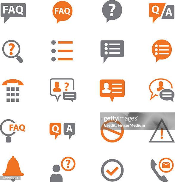 faq icons set - question answer icon stock illustrations