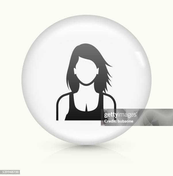woman face icon on white round vector button - reflective vest stock illustrations
