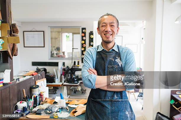 portrait of a craftsman - only japanese stock pictures, royalty-free photos & images