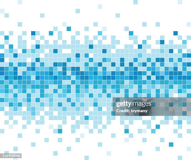 illustrations, cliparts, dessins animés et icônes de motif carreau bleu abstrait technologie de fond - pixellisation