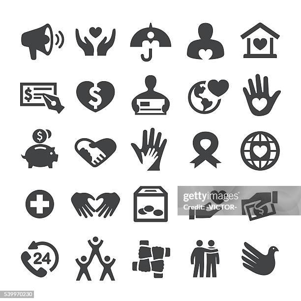 ilustraciones, imágenes clip art, dibujos animados e iconos de stock de caridad y alivio de la serie iconos-smart - ponerse a cubierto