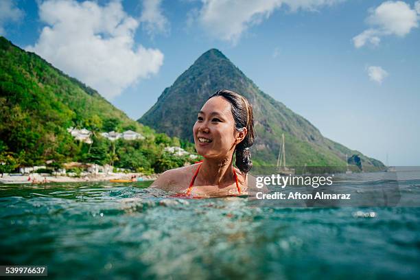 st. lucia travels - caribbean sea stock pictures, royalty-free photos & images