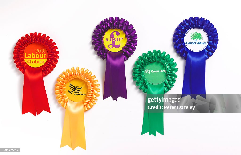 Political party rosettes