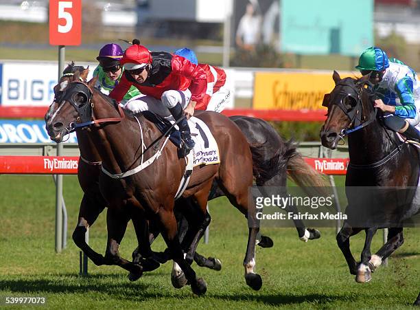 Jockey Hugh Bowman rides Red Oog to victory in the TJ Smith Stakes at Royal Randwick Racecourse, 15 April 2006. SHD SPORT Picture by ADAM HOLLINGWORTH