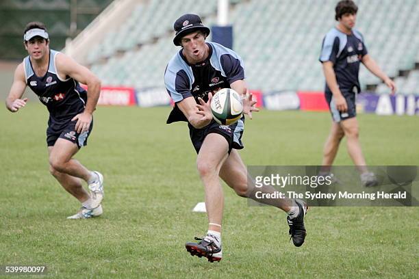 The NSW Waratahs having a training session at Aussie Stadium. Sam Norton Knight during training, 11 April 2006. SMH Picture by CRAIG GOLDING