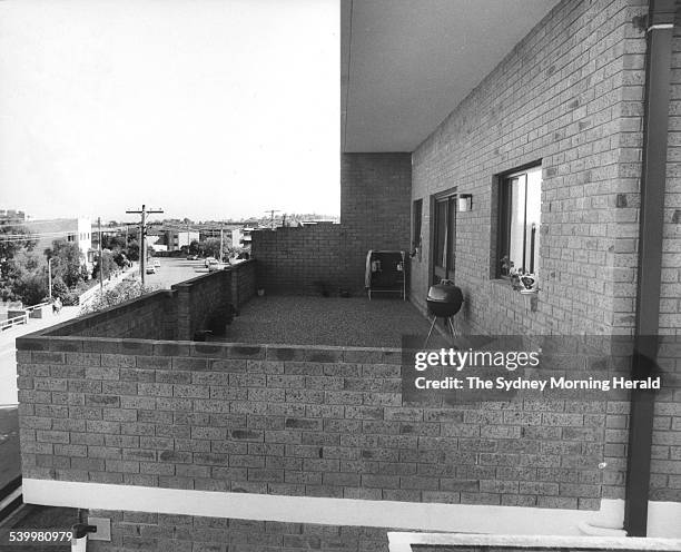 The balcony of the Drummoyne unit belonging to dancer Sharon Hamilton, who committed suicide after receiving treatment at Chelmsford Private...