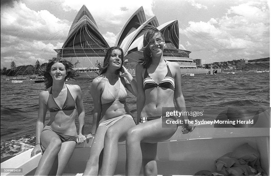 Sydneysiders enjoy a day on the harbour on the opening day of the Sydney Opera H