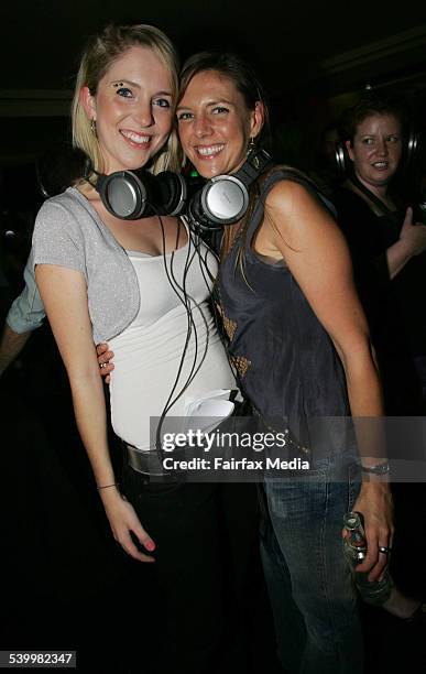 Kailah Lavson and Sarah Howie at the V-Black Smooth Moves party at the Soho Bar, Potts Point, Sydney, 18 May 2006. SHD Picture by STEVE LUNAM