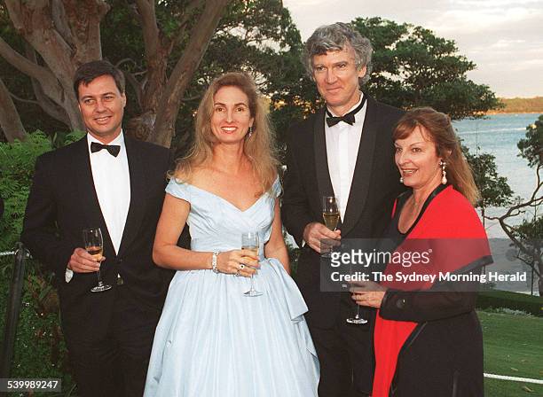 From left, Minister for the Arts Michael Lee, Annita Keating, and playwright David Williamson and his wife Kristin, at Admiralty House, 10 February...
