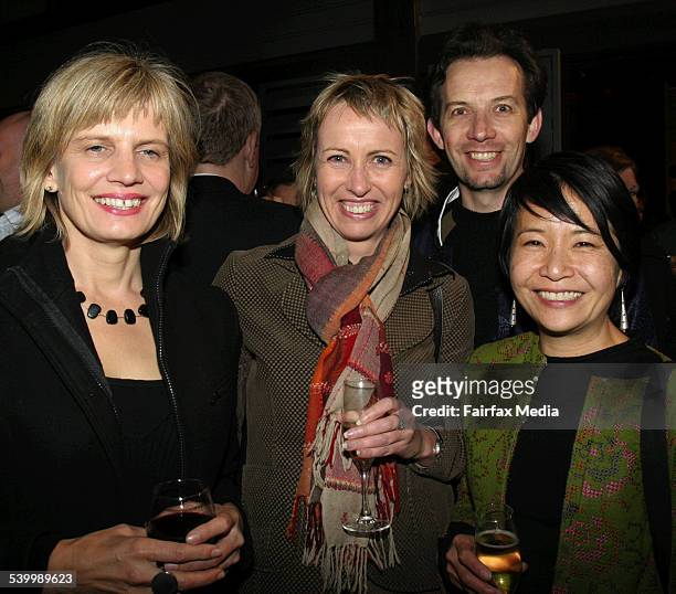 From left, Kerstin Pilz, Kathy Bail, Greg Aitkin and Annette Shun Wah at the Sydney Writers' Festival party at Walsh Bay, Sydney, 24 May 2006. SHD...
