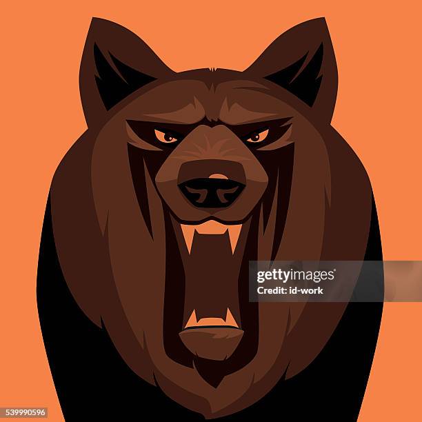 angry wolf - wolf face stock illustrations