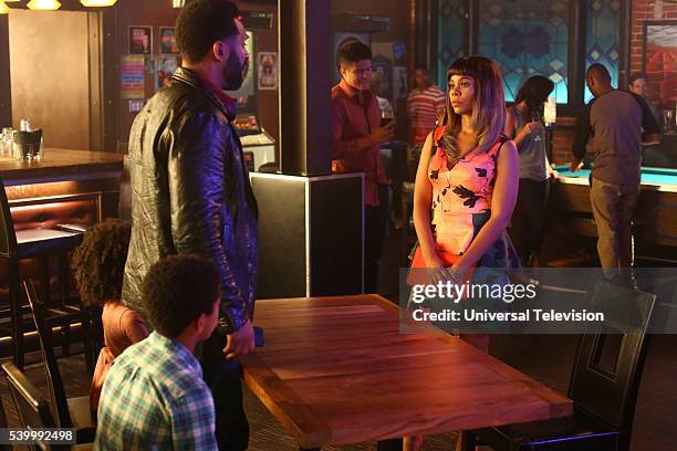 Pilot" Episode 101 -- Pictured: Sayeed Shahidi as Miles Russell, Mike Epps as Buck Russell, Regina Hall as Jackie King --