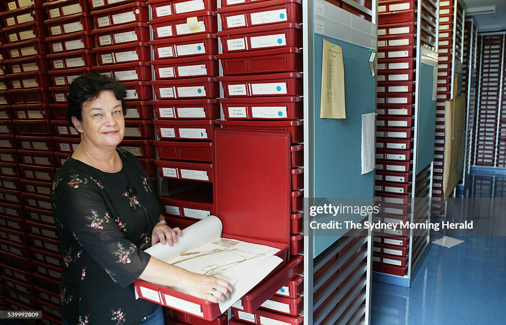 Ms Louisa Murray, Collections Manager at the National Herbarium of NSW, with a r