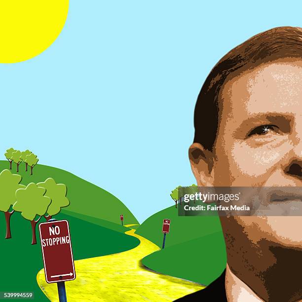 Rosy outlook after Federal Treasuer Peter Costello's budget, 12 May 2006. Note: This image has been digitally manipulated. AFR Photo Illustration by...