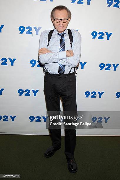 Larry King attends Larry King In Conversation With Regis Philbin at 92nd Street Y on June 13, 2016 in New York City.