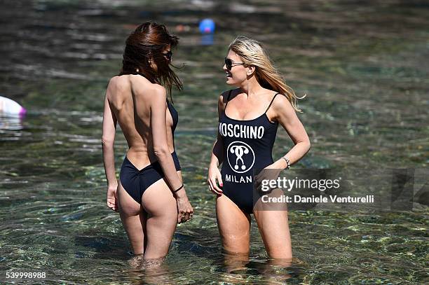 Ana Maria Folostina and Hofit Golan pose for portrait session during the 62 Taormina Film Fest on June 13, 2016 in Taormina, Italy.