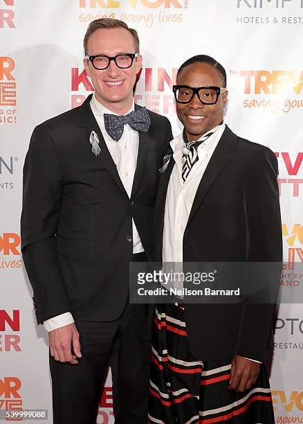 Adam Smith and Broadway performer Billy Porter attend The Trevor Project's TrevorLIVE New York on June 13, 2016 in New York City.