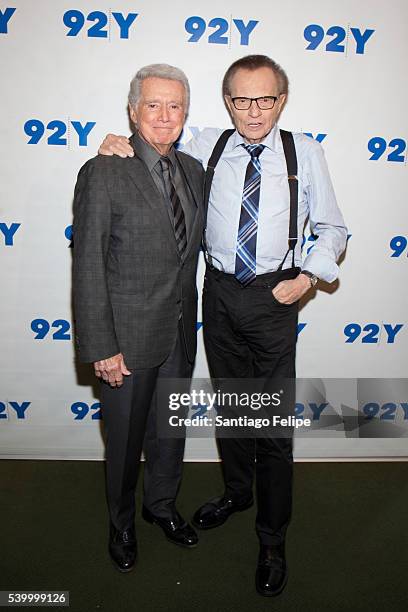 Regis Philbin and Larry King attend Larry King In Conversation With Regis Philbin at 92nd Street Y on June 13, 2016 in New York City.