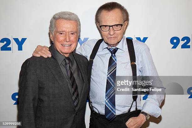 Regis Philbin and Larry King attend Larry King In Conversation With Regis Philbin at 92nd Street Y on June 13, 2016 in New York City.
