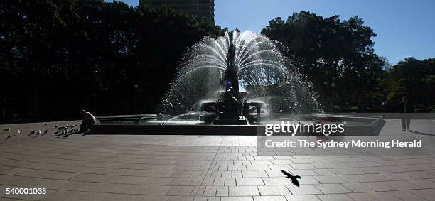 Funding announced for historic Busby's Bore recycling project. Clean Up Australia Chairman, Ian Kiernan pictured at the Archibald Fountain in Hyde...