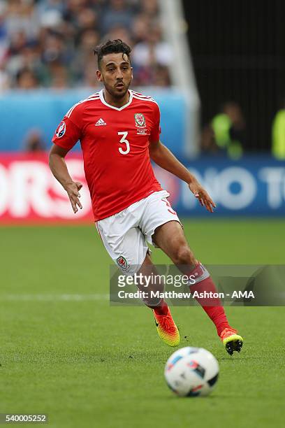 Neil Taylor of Wales during the UEFA EURO 2016 Group B match between Wales and Slovakia at Stade Matmut Atlantique on June 11, 2016 in Bordeaux,...