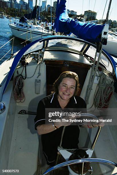 Doctor Cecile Paris, a researcher at CSIRO, on a friend's boat in Kirribilli, Sydney, 16 June 2006. SMH Picture by NARELLE AUTIO