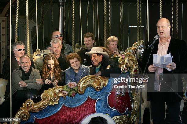 The Countdown Spectacular launch at Luna Park - Joe Camillieri, Ross Wilson, Wilbur Wilde,Totti Goldsmith, Daryl Braithwaite, Leo Sayer, Red Symons,...