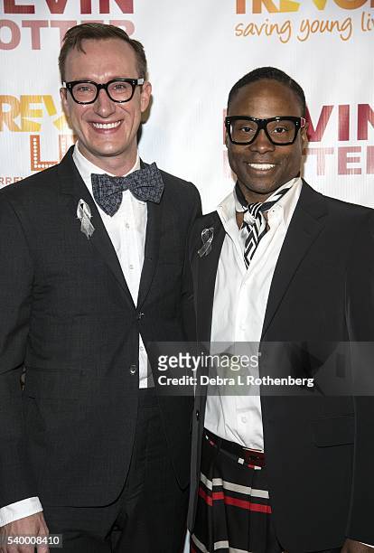Adam Smith and Billy Porter attend the 2016 TrevorLive New York event at Marriott Marquis Times Square on June 13, 2016 in New York City.