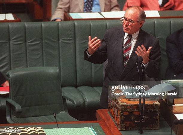 Prime Minister John Howard delivers a special statement to Parliament, proposing reforms to gun laws in the wake of the Port Arthur massacre, House...