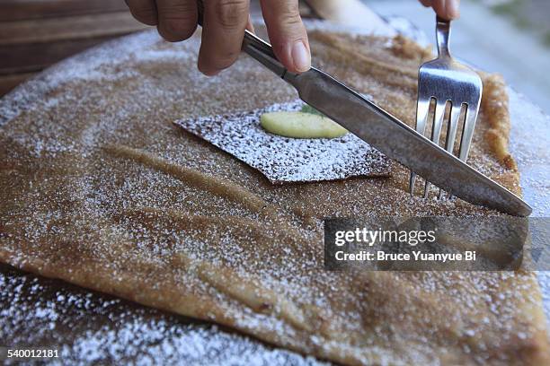 brittany style crepe served in local restaurant - サン マロ ストックフォトと画像