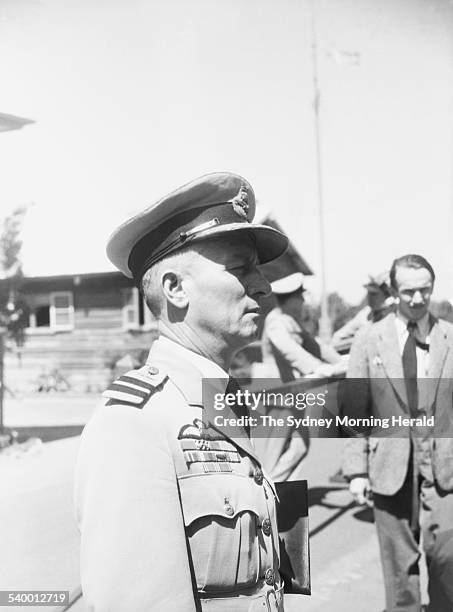 Wing Commander Clive Caldwell at his court martial trial held in Bradfield Park, New South Wales, following the Morotai Mutiny in whch several...