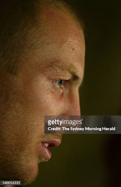 Darren Lockyer, the captain of the Australian Rugby League team, at a press conference in Brisbane on 3 May 2006 ahead of the Test against New...