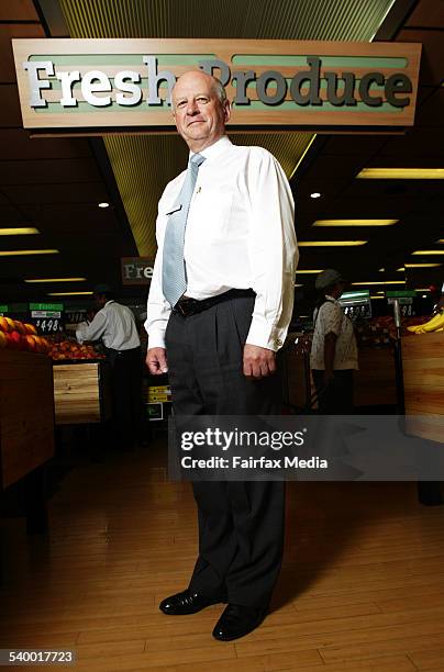 Roger Corbett, chief executive of Woolworths, 15 February 2005. AFR Picture by LOUIE DOUVIS