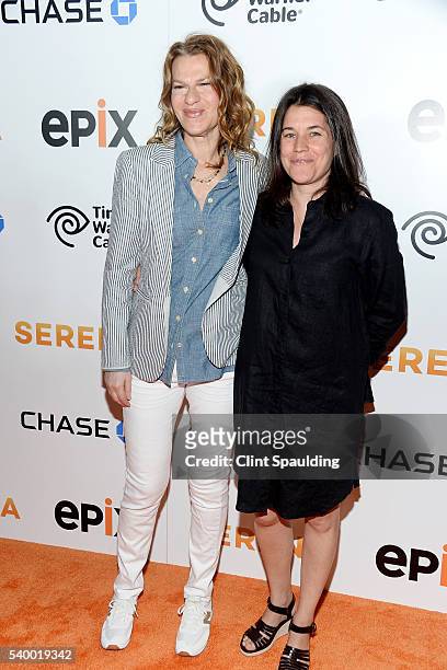Sandra Bernhard and Sara Switzer attend The Premiere of EPIX Original Documentary "Serena" at SVA Theatre on June 13, 2016 in New York City.
