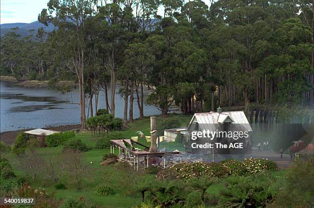 The ruins of the Seascape Guesthouse where gunman Martin Bryant retreated after shooting and killing 35 people during the Port Arthur massacre,...