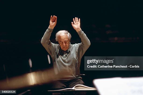 French composer, conductor and pianist Pierre Boulez.